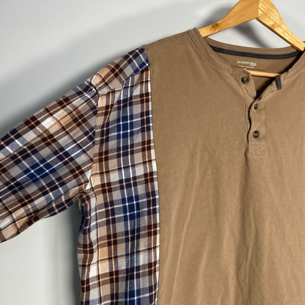 Upcycled Brown Shirt Flannel Reworked Country Eclectic Grandpa Western Rodeo XXL - Picture 2 of 8